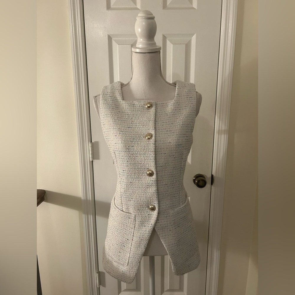 Anthropologie Maeve Square Neck Tweed Vest NWT! - Picture 4 of 16